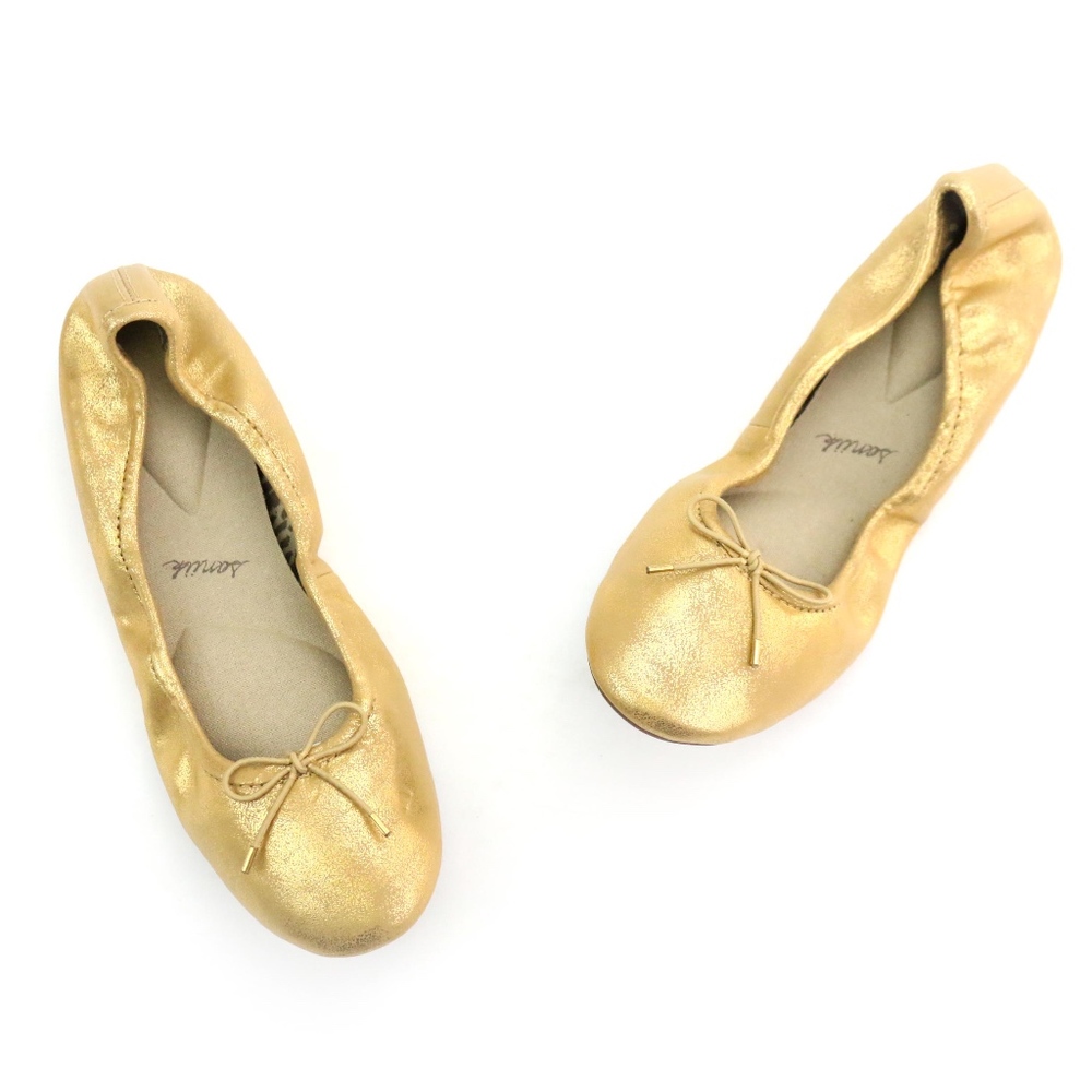 Sanuk Yoga Ballet Packable GOLD Flats Slipper NEW